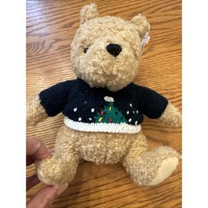 Gund Disney Winnie the Pooh Classic Plush Stuffed Bear Christmas Tree Sweater 7"